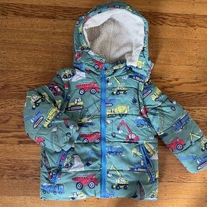 Mini Boden 2-1 Construction Vehicles Padded Coat 4-5T